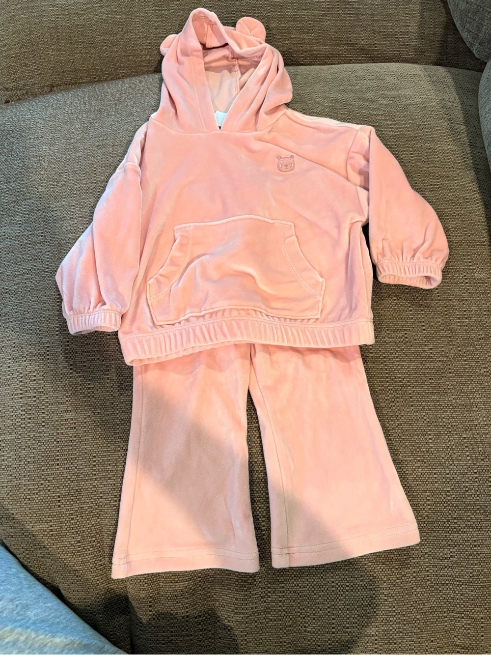 Pink Hooded Bear Ear Hoodie & Pants Set Carter’s 12 months
